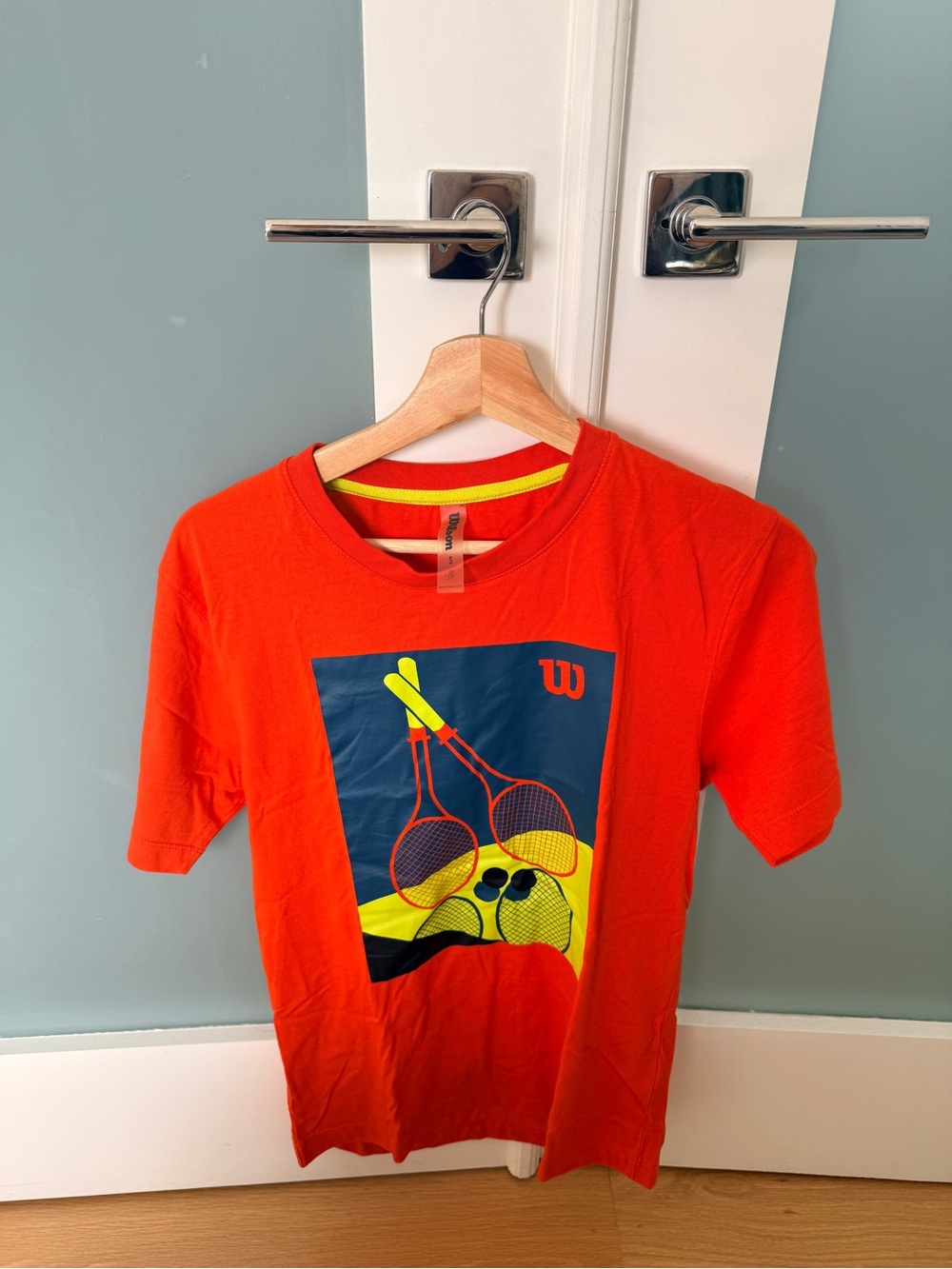 Wilson Bright Orange Tennis Graphic Tee with Neon Accents